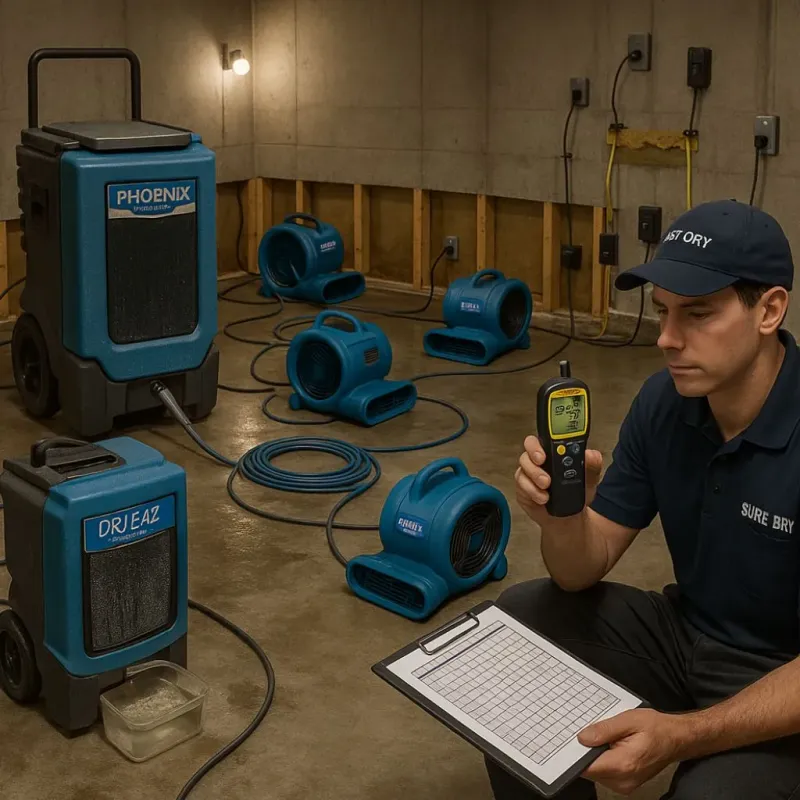 Structural Drying and Dehumidification process in Newburg, KY
